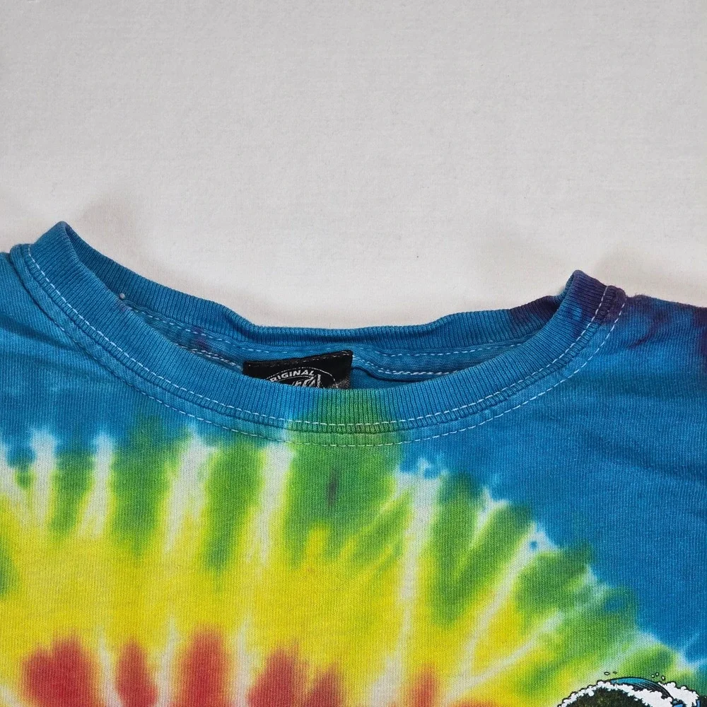 Santa Cruz Skateboards Tie Dye T-Shirt Kids Medium 10/12 Vintage Y2K Skater Logo